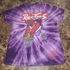 Mitchell & Ness Rare Purple Toronto Raptors Tye Dye Tee Medium